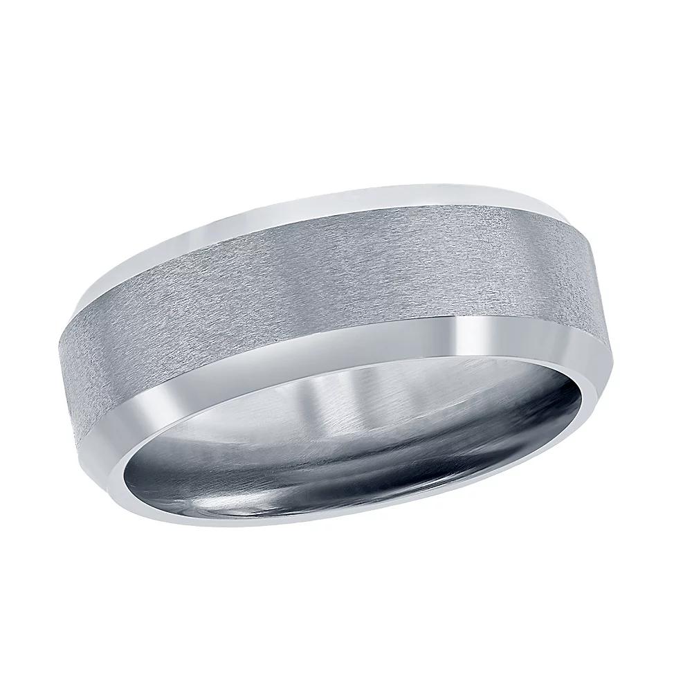 Mens Metallo Tung Brushed & Polished 8mm Ring Tungsten Product Image