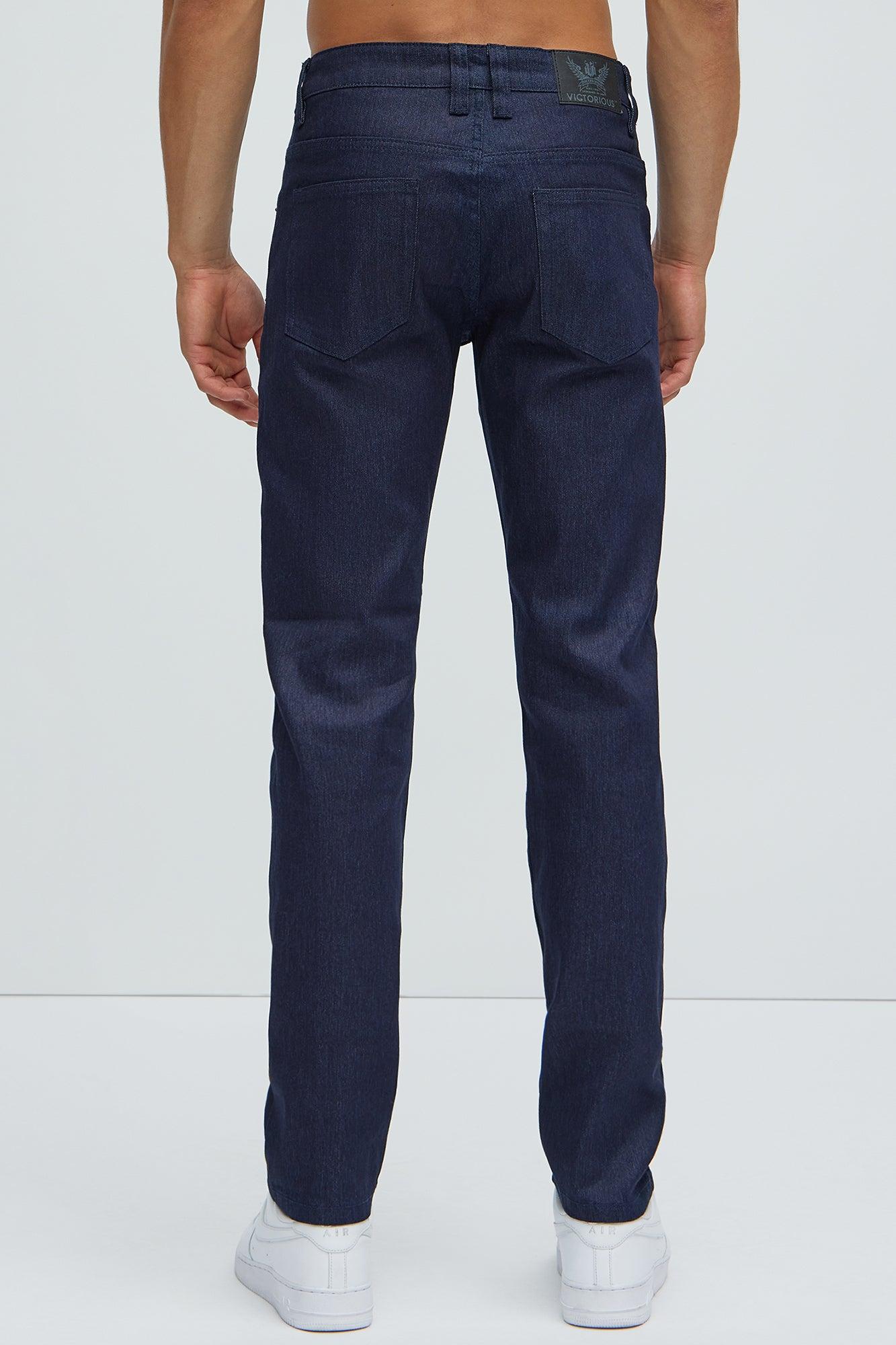 Stretch Raw Denim Skinny Jeans - Indigo Product Image