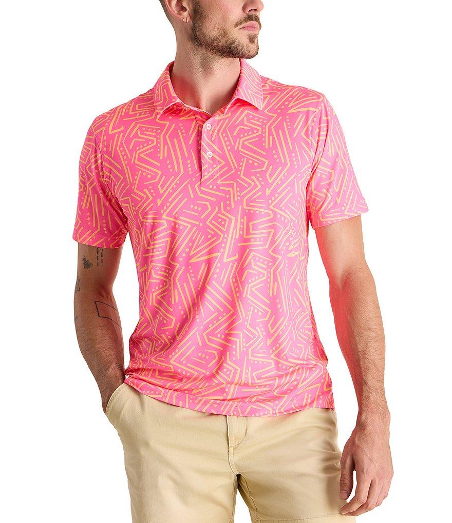 Chubbies Dancing Geo Short Sleeve Printed Peformance Polo Shirt Product Image