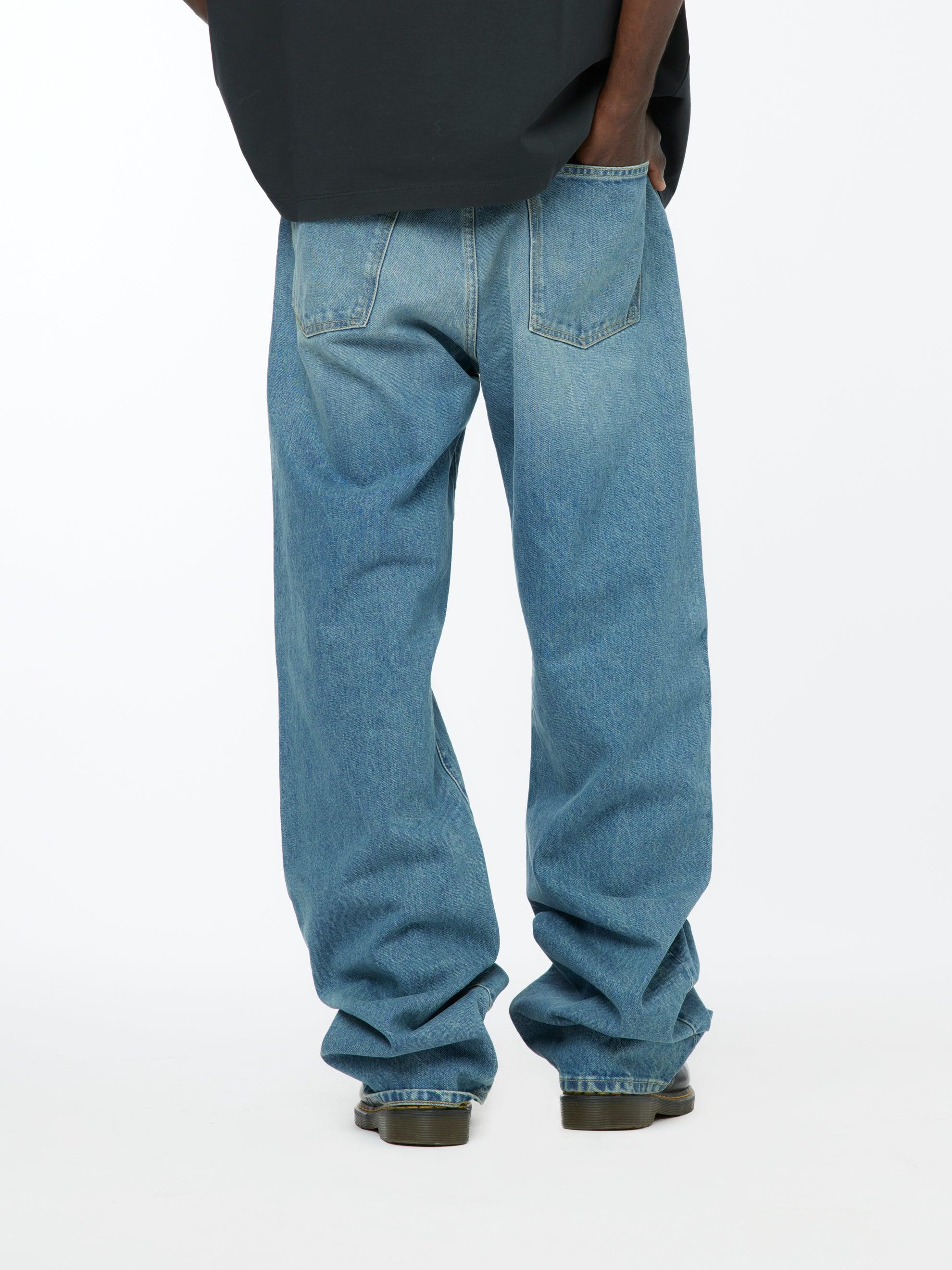 14 Oz 5 Pocket Denim Pants (Medium Blue) Product Image