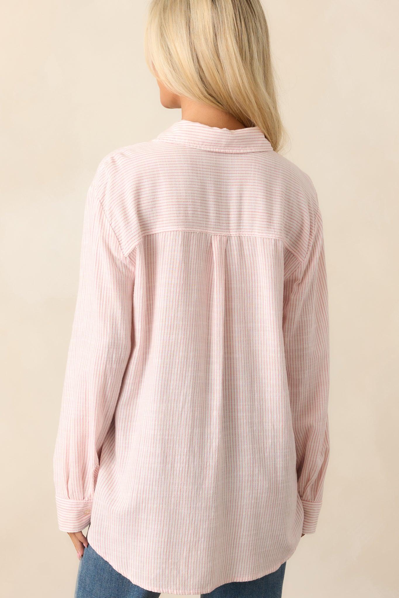 Brighter Days Pink Stripe Button Front Top Product Image