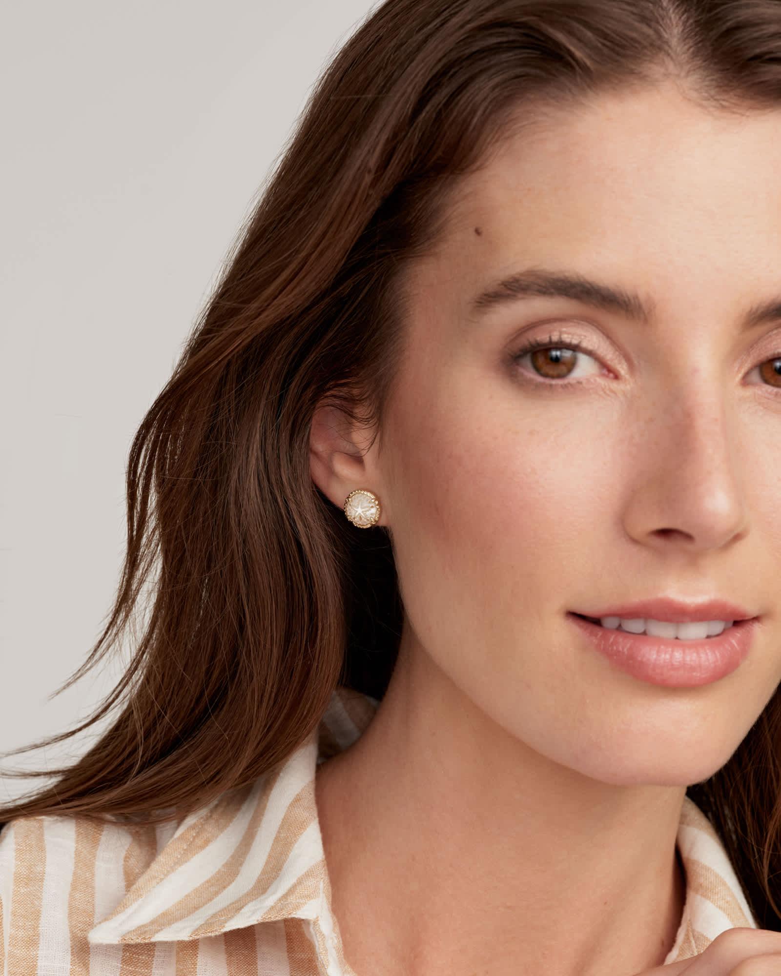 Sand Dollar Gold Stud Earrings Product Image