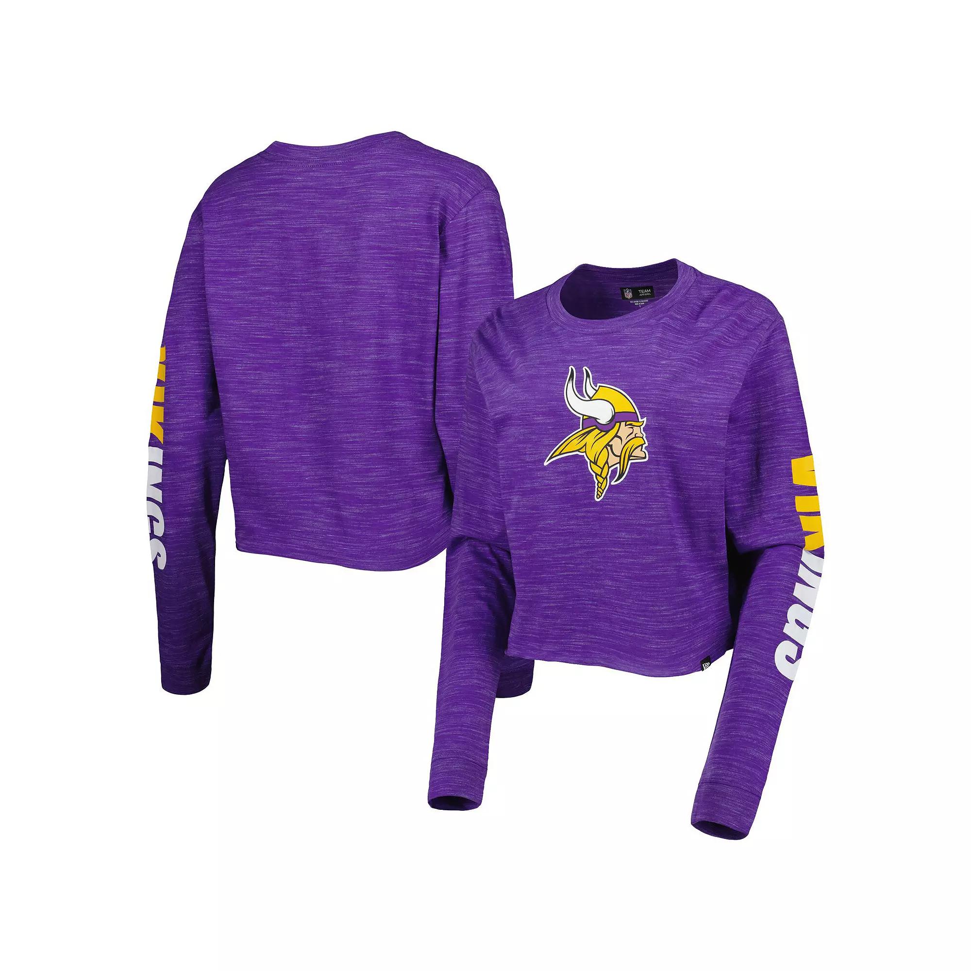 Women's New Era Purple Minnesota Vikings Crop Long Sleeve T-Shirt,  Product Image