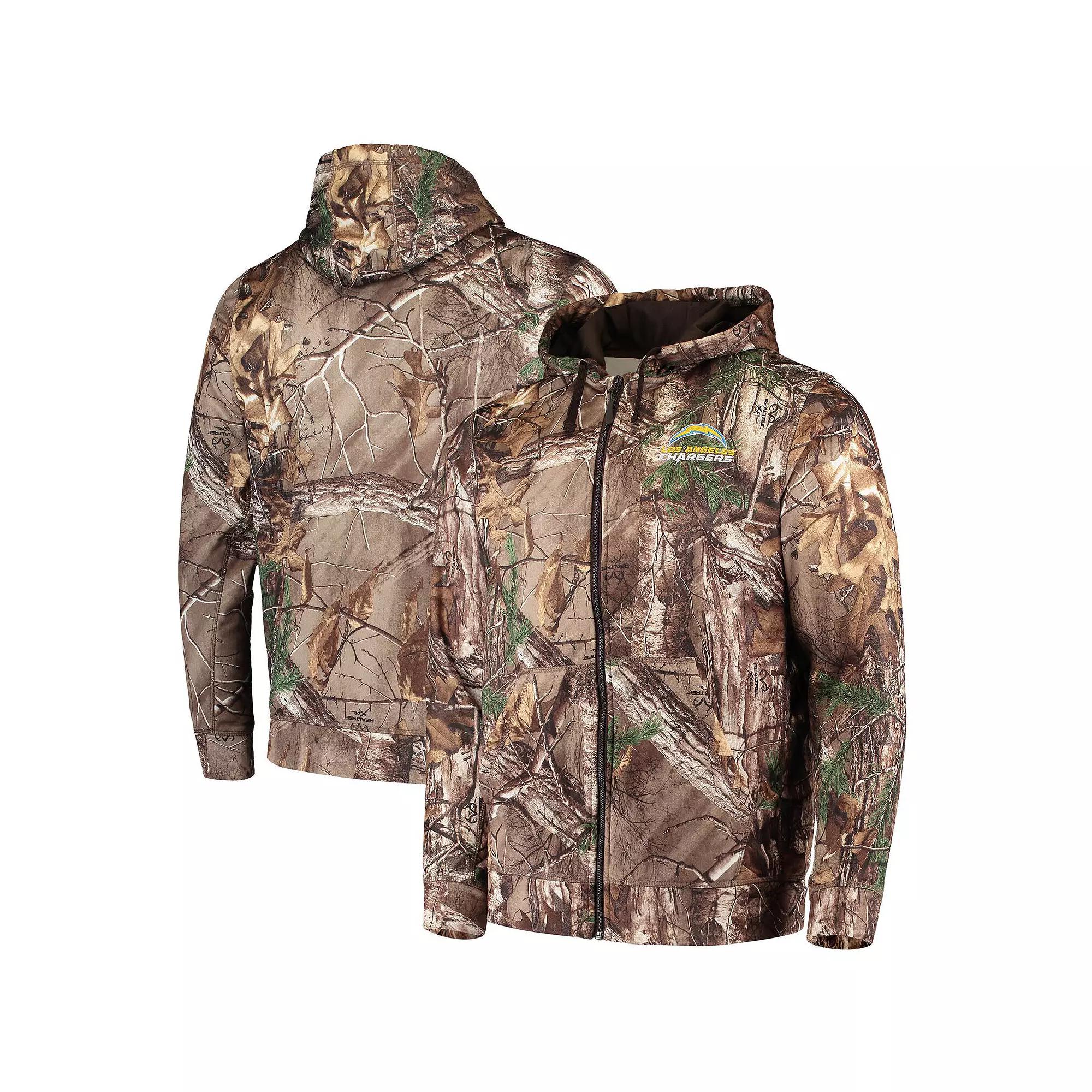 Men's Dunbrooke Realtree Camo Los Angeles Chargers Trophy Tech Fleece Full-Zip Hoodie, Size: Small, Green Product Image