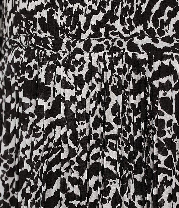 MICHAEL Michael Kors Modern Ocelot Print V-Neck Long Sleeve Mini Dress Product Image