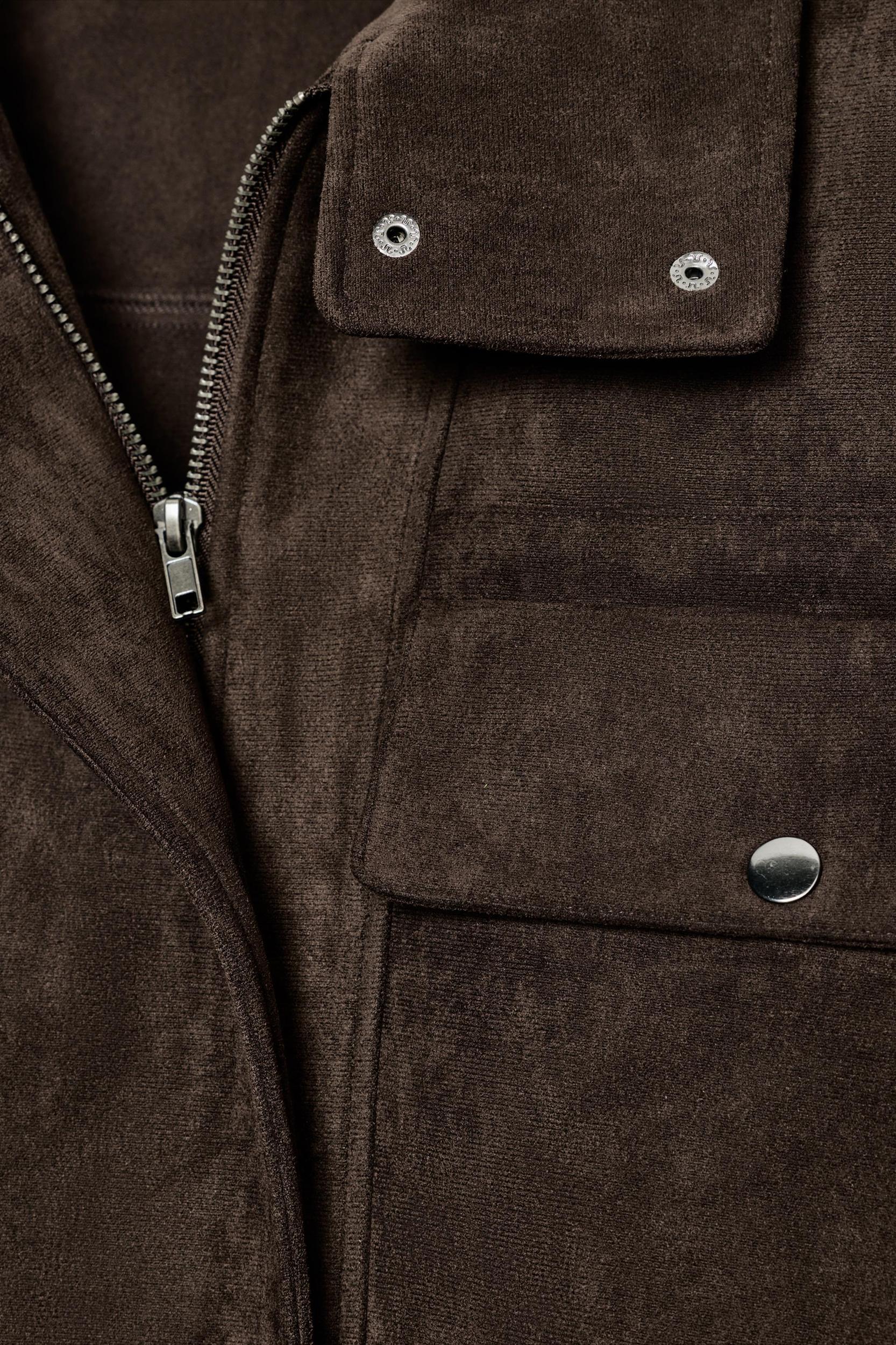 OVERSIZED FAUX SUEDE BOMBER JACKET Product Image