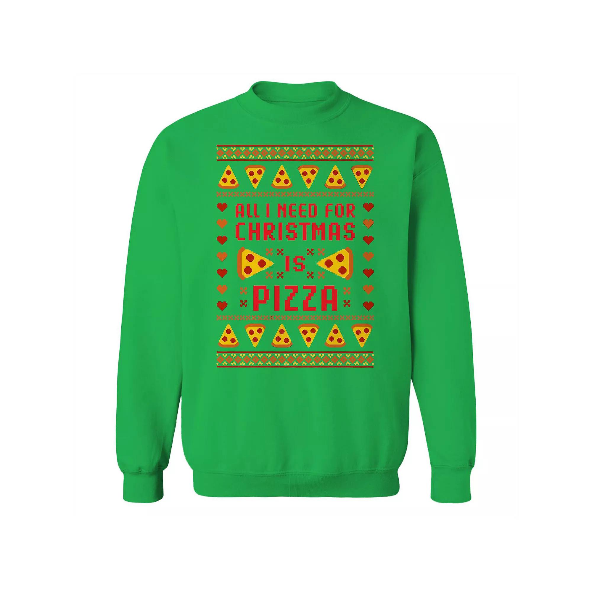 Men's Ugly Christmas Sweater Pizza Graphic Sweatshirt, Adult Unisex,  Product Image