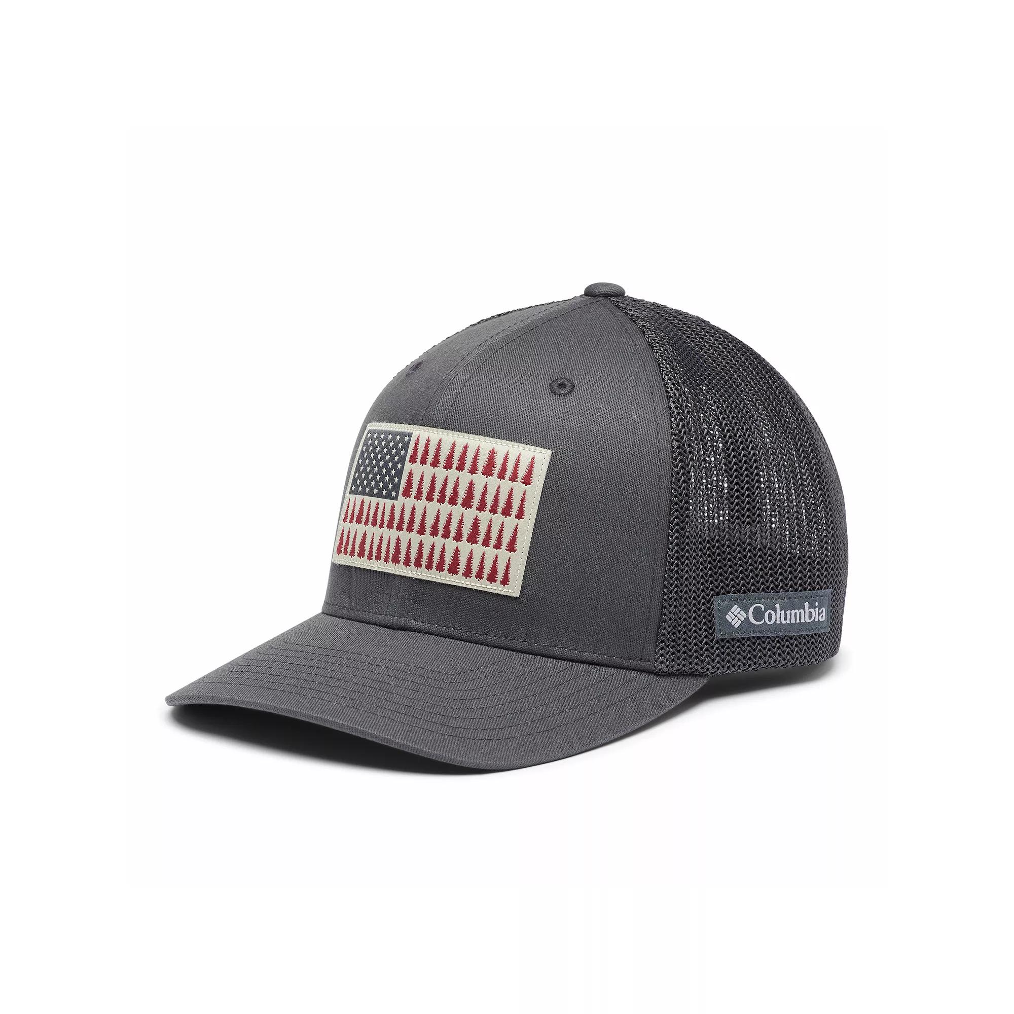 Men's Columbia FlexFit Mesh Tree Flag Fitted Cap,  Product Image