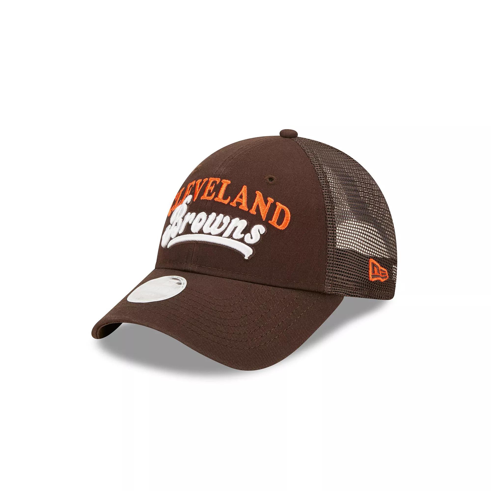 Women's New Era   Brown Cleveland Browns Team Trucker 9FORTY Snapback Hat Product Image