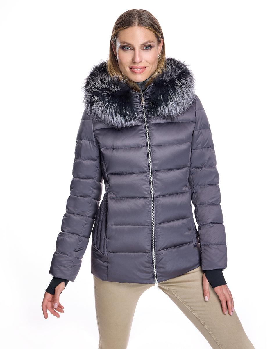 Polyester Jacket with Detachable Fox Trimmed Hood Product Image
