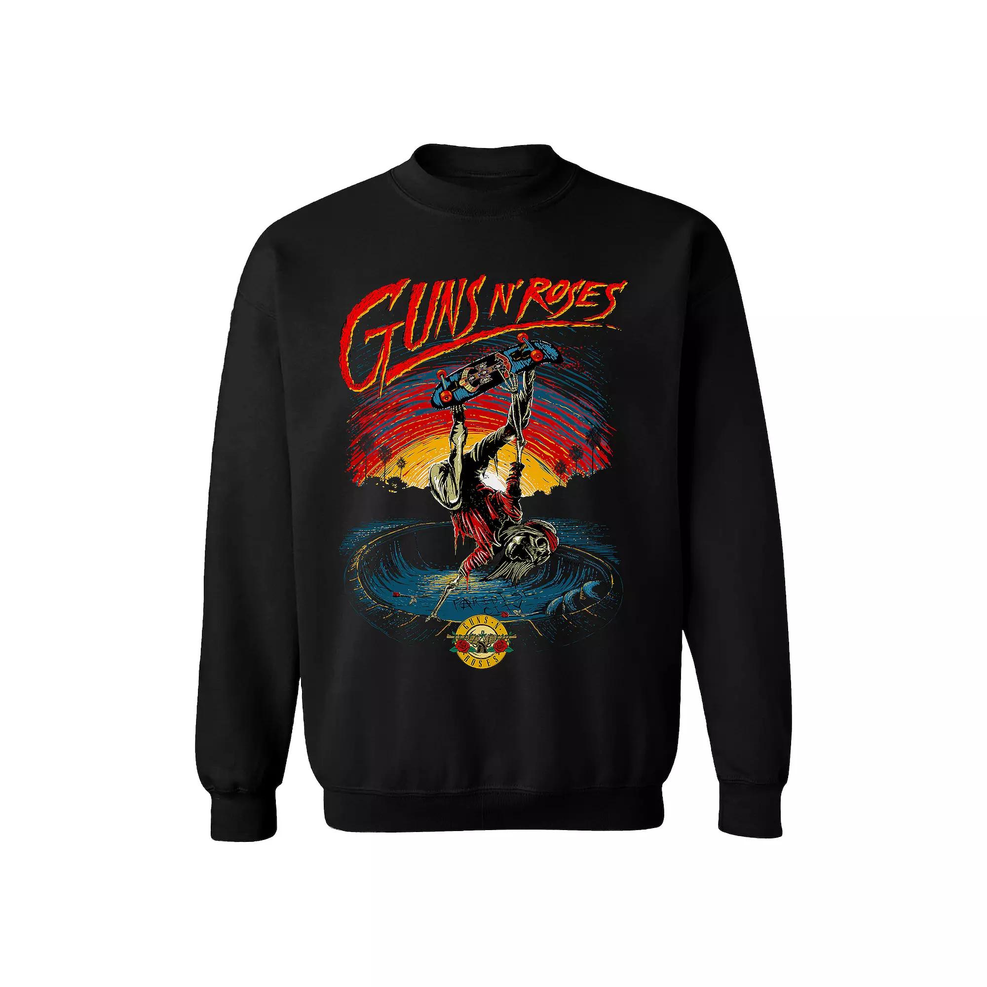 Men's Guns n' Roses Skate Skeleton Sweatshirt, Size: Small, Black Product Image
