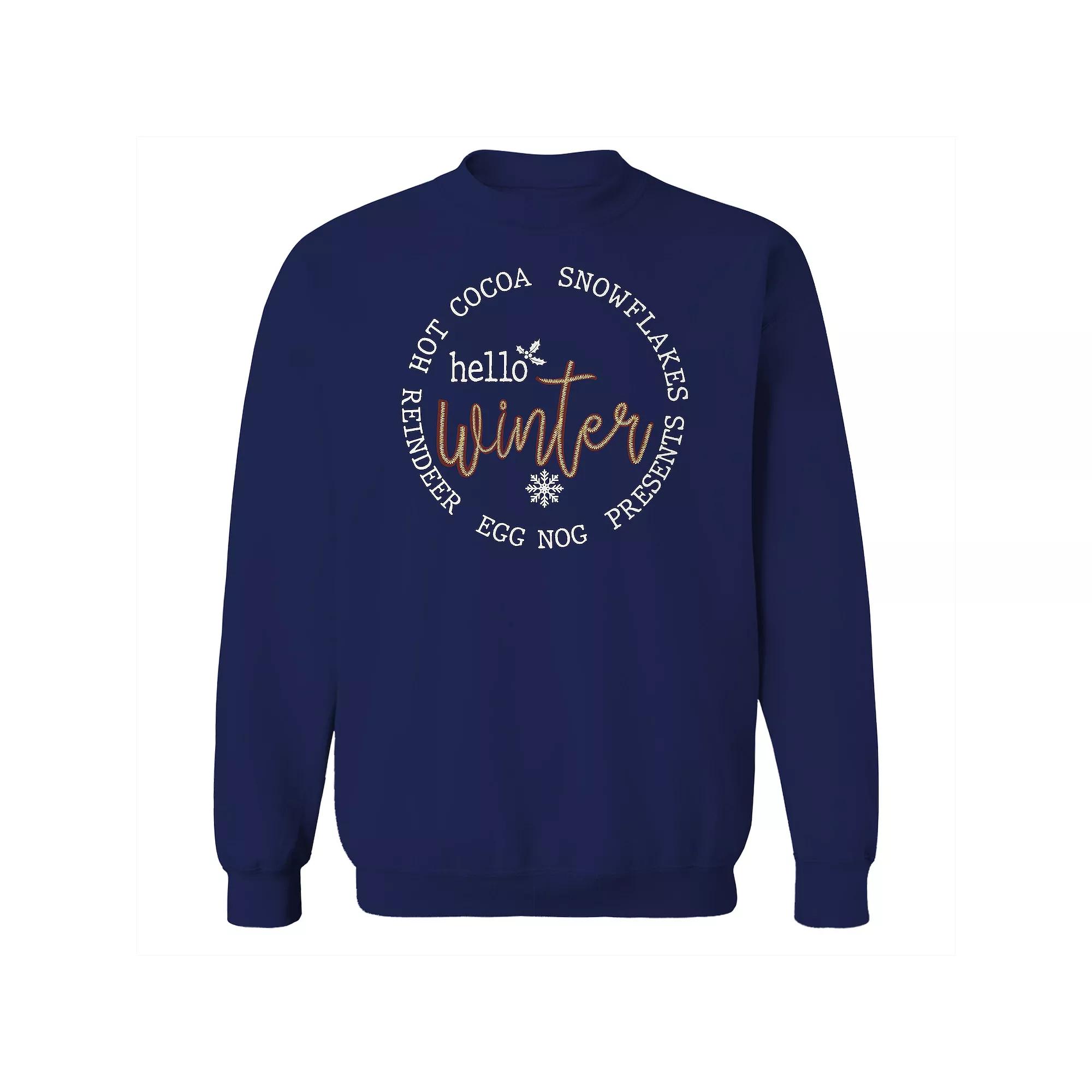 Men's Hello Winter Fleece Sweatshirt, Adult Unisex,  Product Image