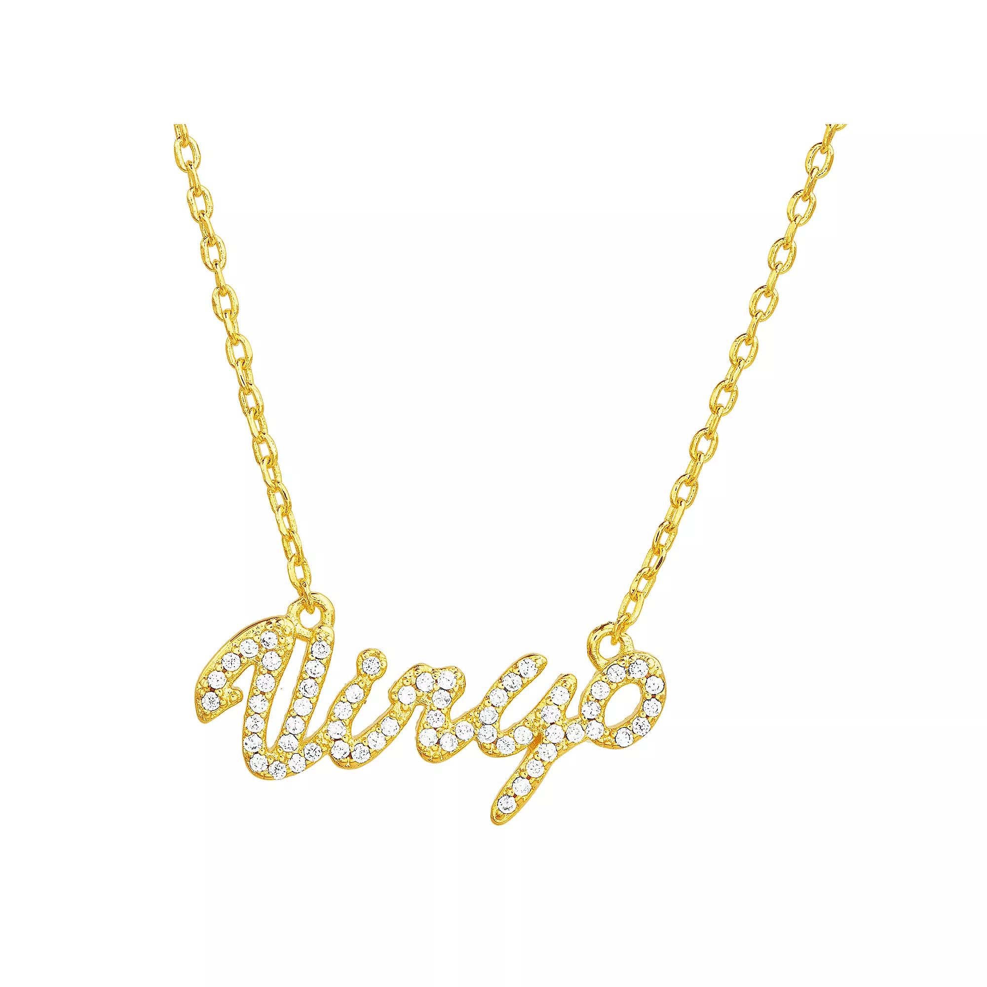Paige Harper Sterling Silver Cubic Zirconia Zodiac Necklace, Women's, Size: 16-18" ADJ, Virgo Product Image