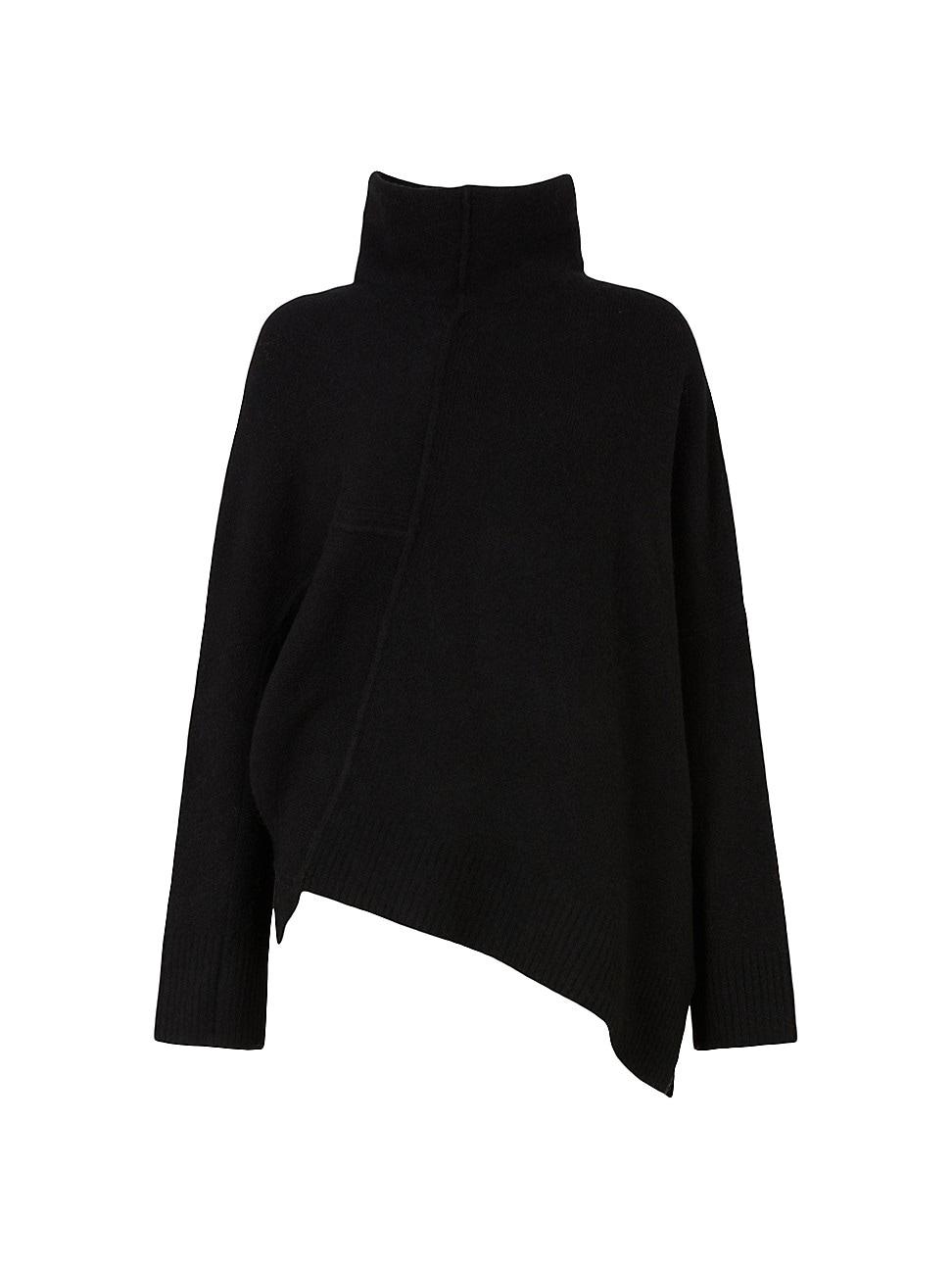 Womens Lock Rolled Neck Asymmetric Sweater Product Image