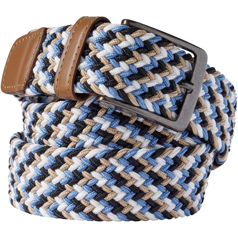 Men's Lands' End Elastic Braid Leather Trim Belt,  Product Image