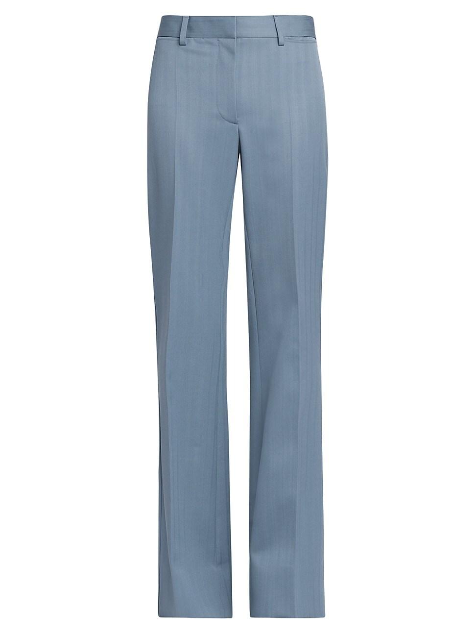 Womens Striped Wool Flared Trousers Product Image