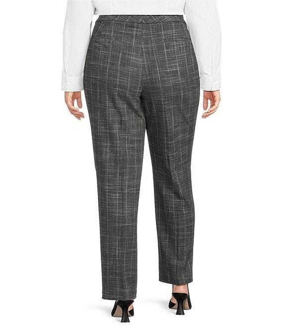 Investments Plus Size Static Grid 5TH AVE fit Straight Leg Tummy Control Pants Product Image