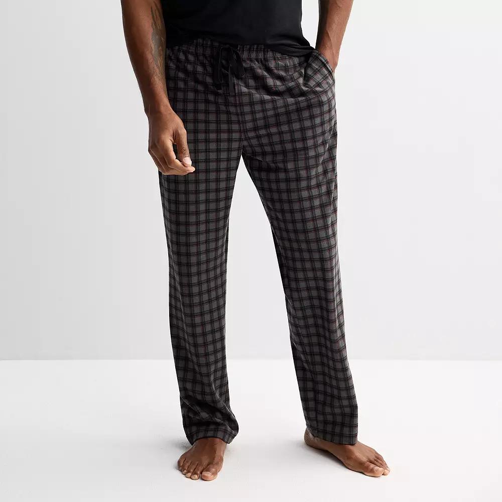 Mens Kenneth Cole Reaction Peached Knit Plaid Pajama Pants Product Image