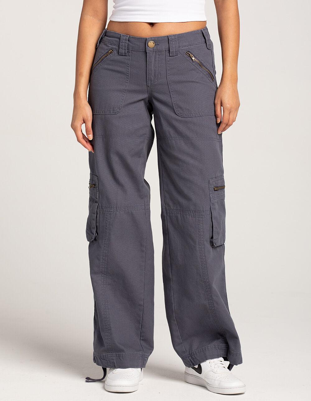 RSQ Womens Low Rise Overdye Cargo Zipper Pants - FADED NAVY Product Image