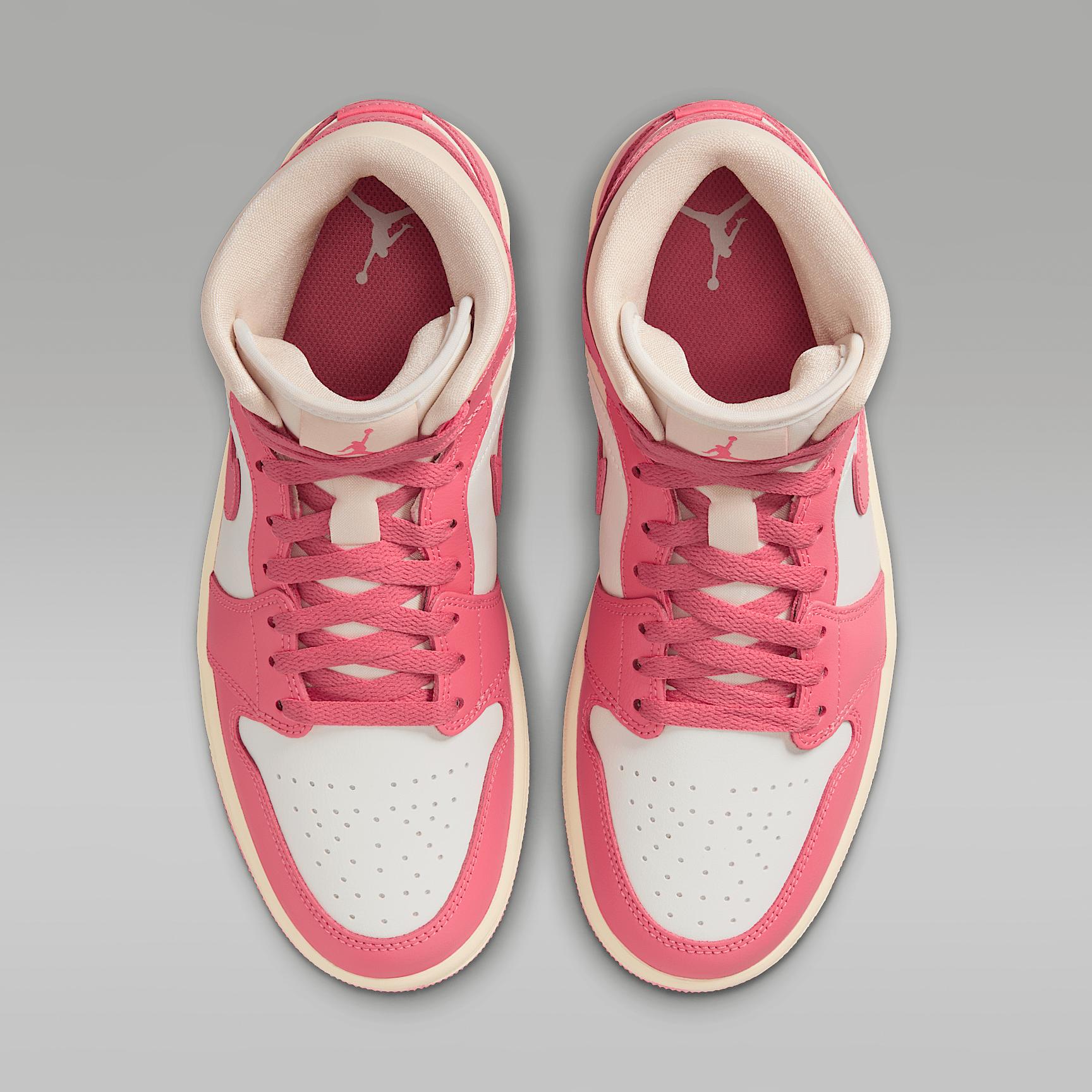 Jordan Womens Jordan AJ 1 Mid - Womens Basketball Shoes Sail/Pink Product Image