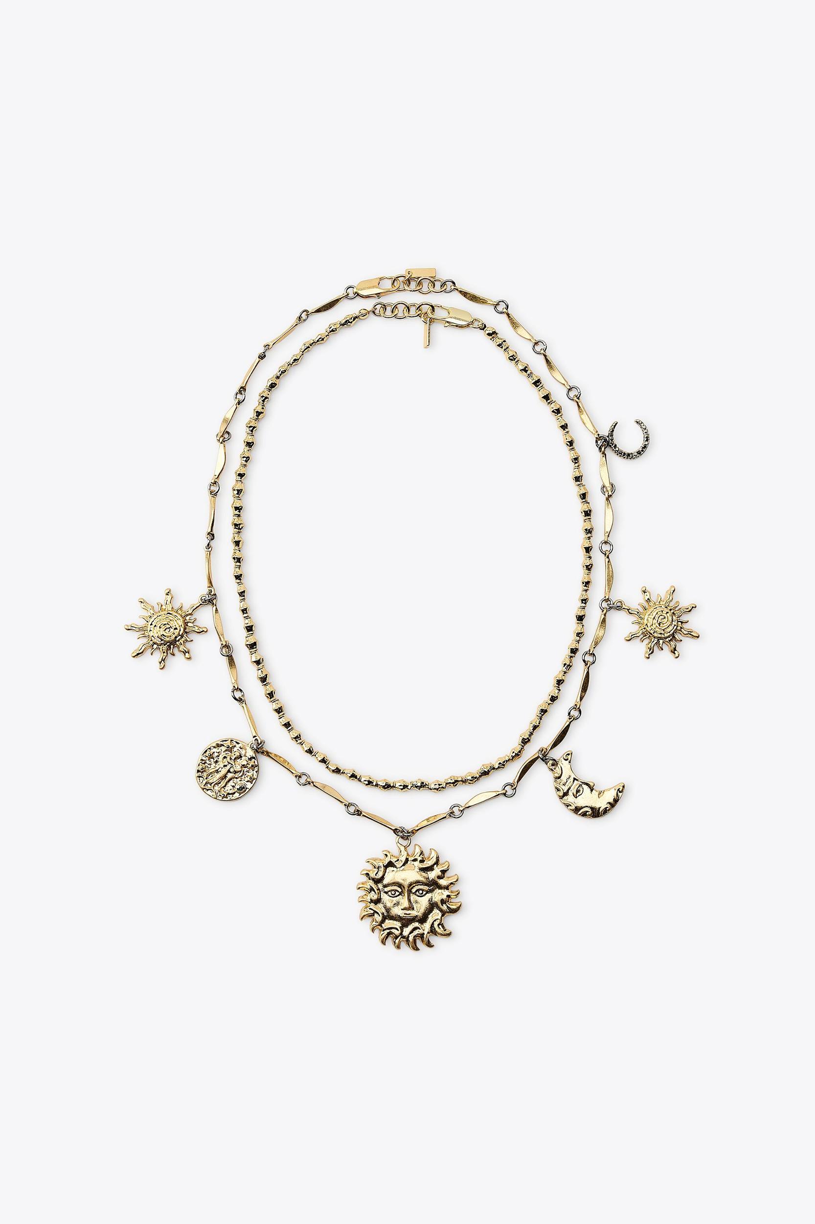 PACK OF 2 SUN AND MOON NECKLACES Product Image