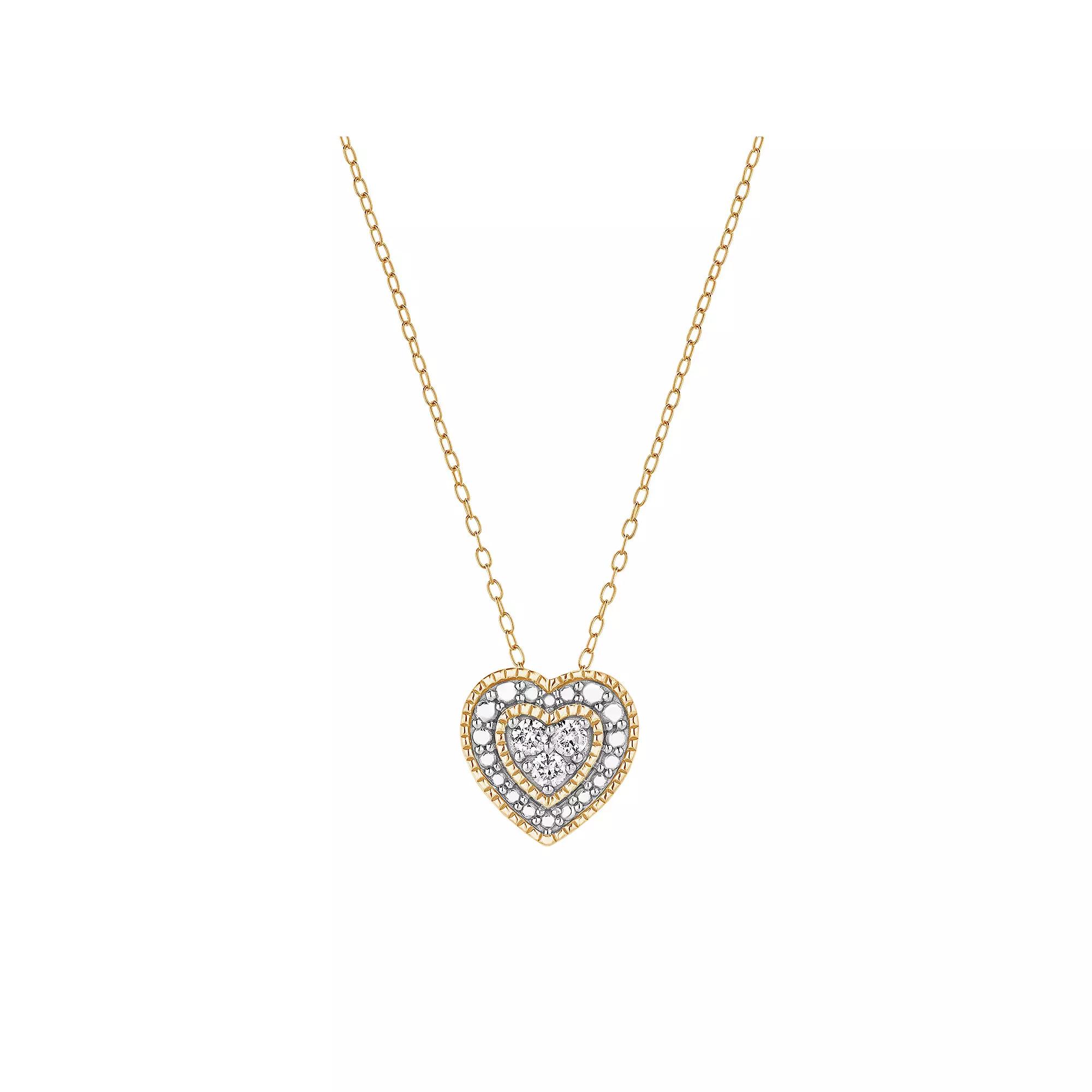 Diamond Brilliance 1/10 Carat T.W. Lab-Grown Diamond Heart Pendant Necklace, Women's,  Product Image