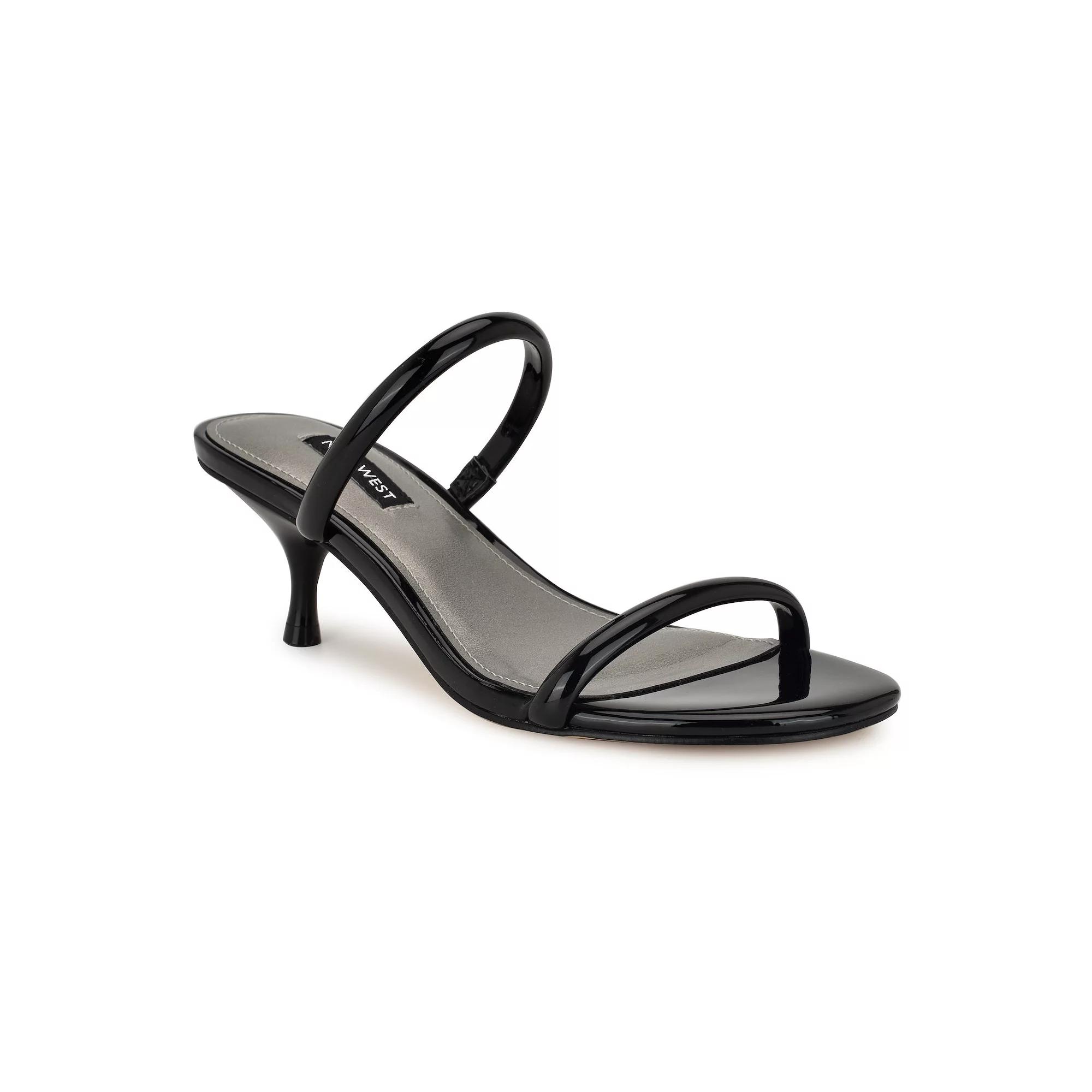 Nine West Berri Women's Slip-On Open Toe Dress Sandals, Size: 10, Black Patent Product Image
