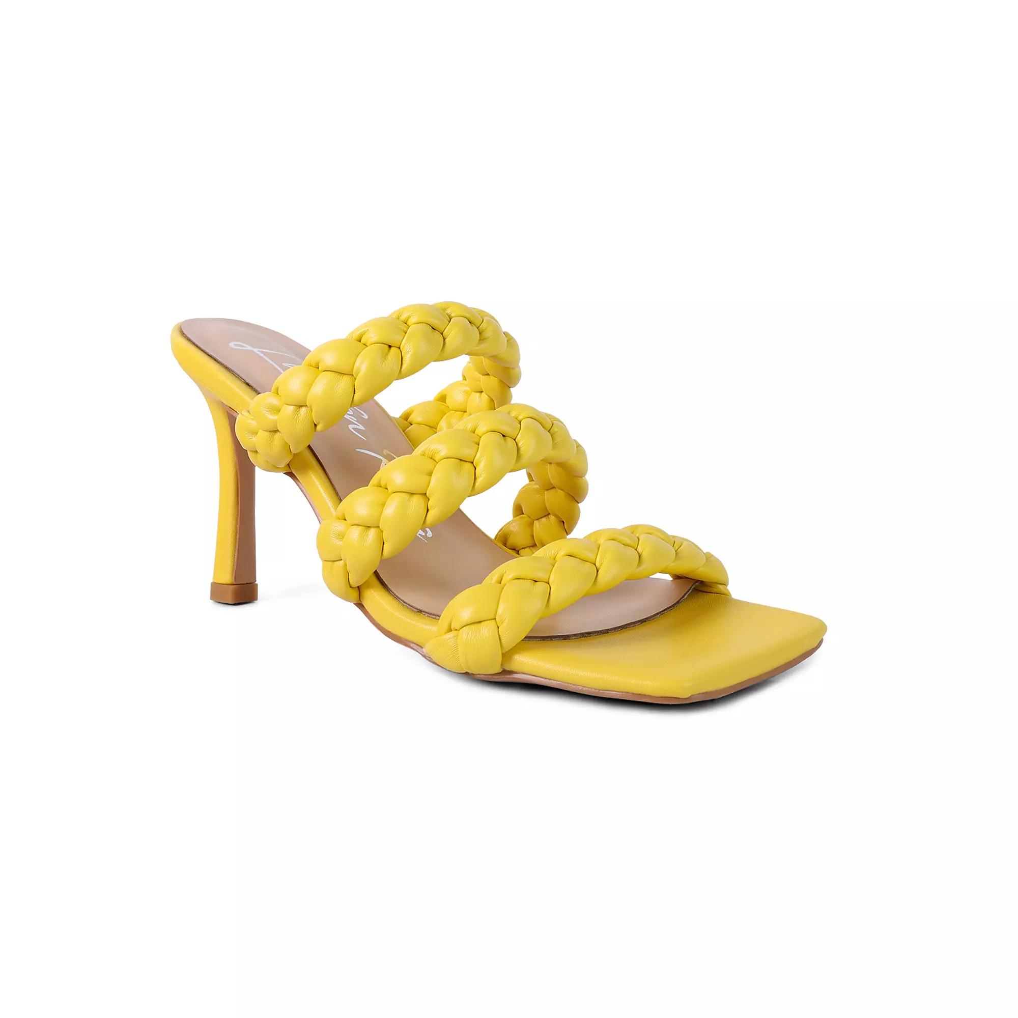 London Rag High Bae Women's Pointed Heel Braided Sandals,  Product Image