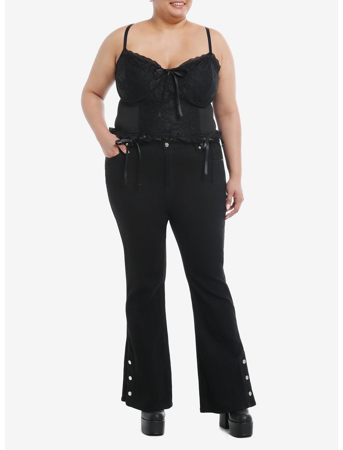 Cosmic Aura Black Lace Bow Bustier Top Plus Size Product Image