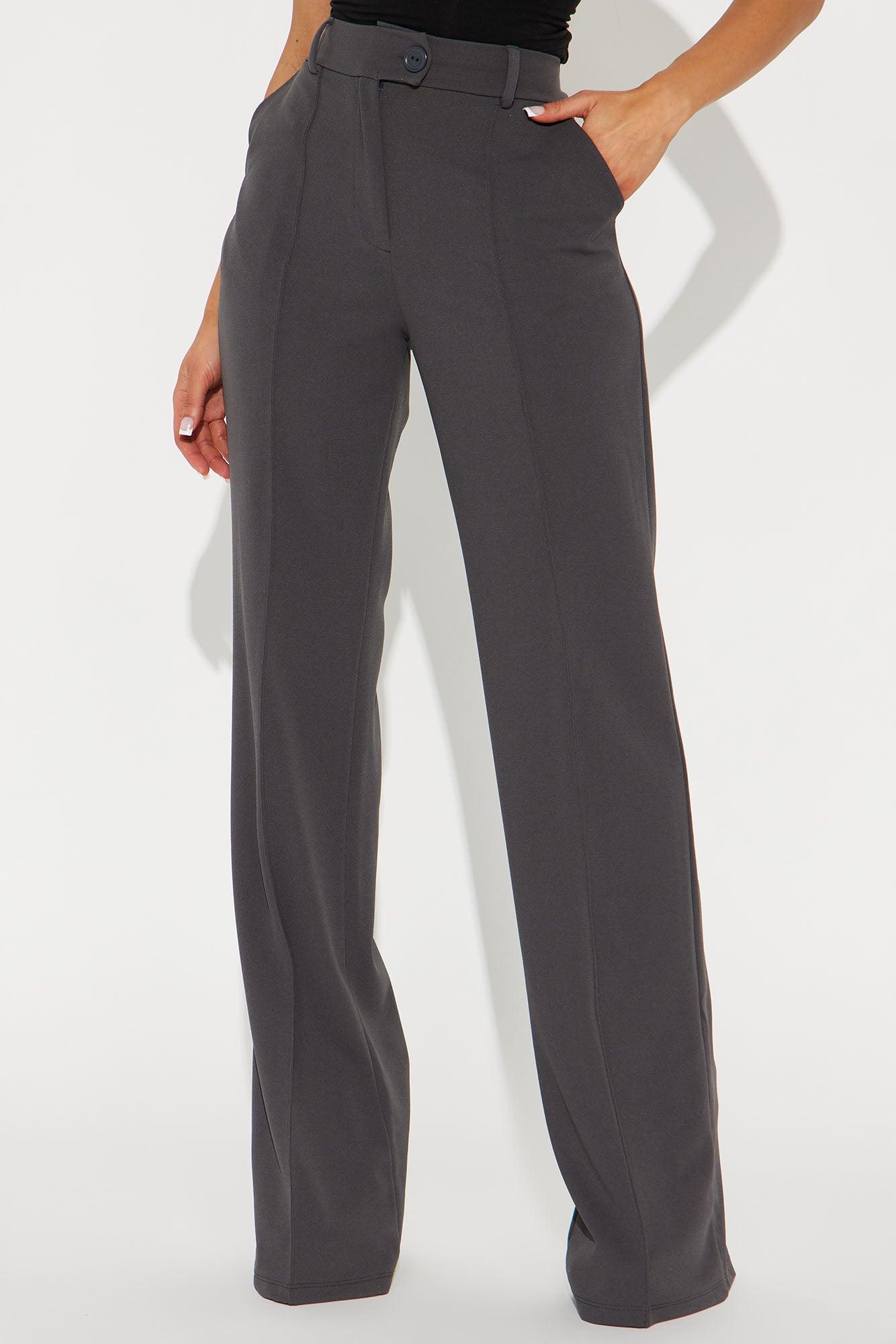 Tall Heidi Wide Leg Trouser Pant - Charcoal Product Image