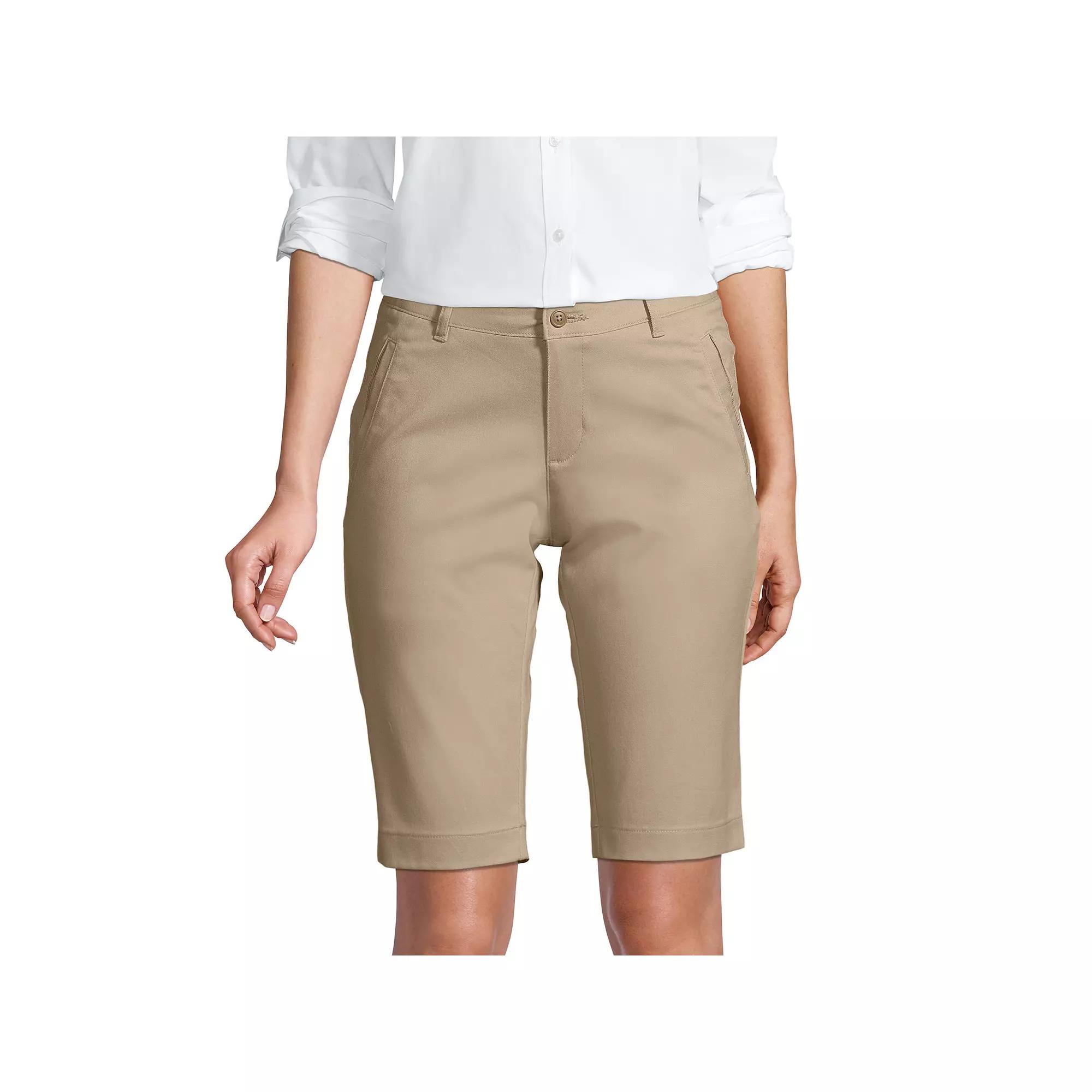 Women's Lands' End Stretch Chino Bermuda Shorts,  Product Image
