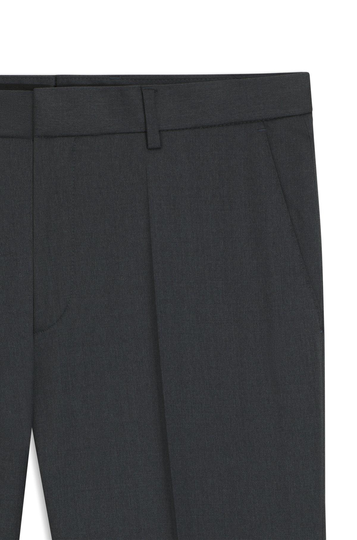 BOSS - Regular-fit pants in virgin-wool serge - Dark Grey Product Image