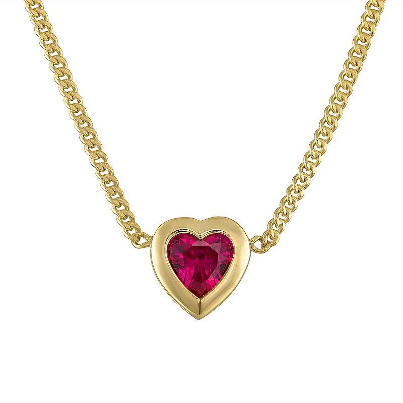 Designs by Gioelli 14k Gold Over Sterling Silver Gemstone Curb Chain Necklace, Womens, Purple Product Image