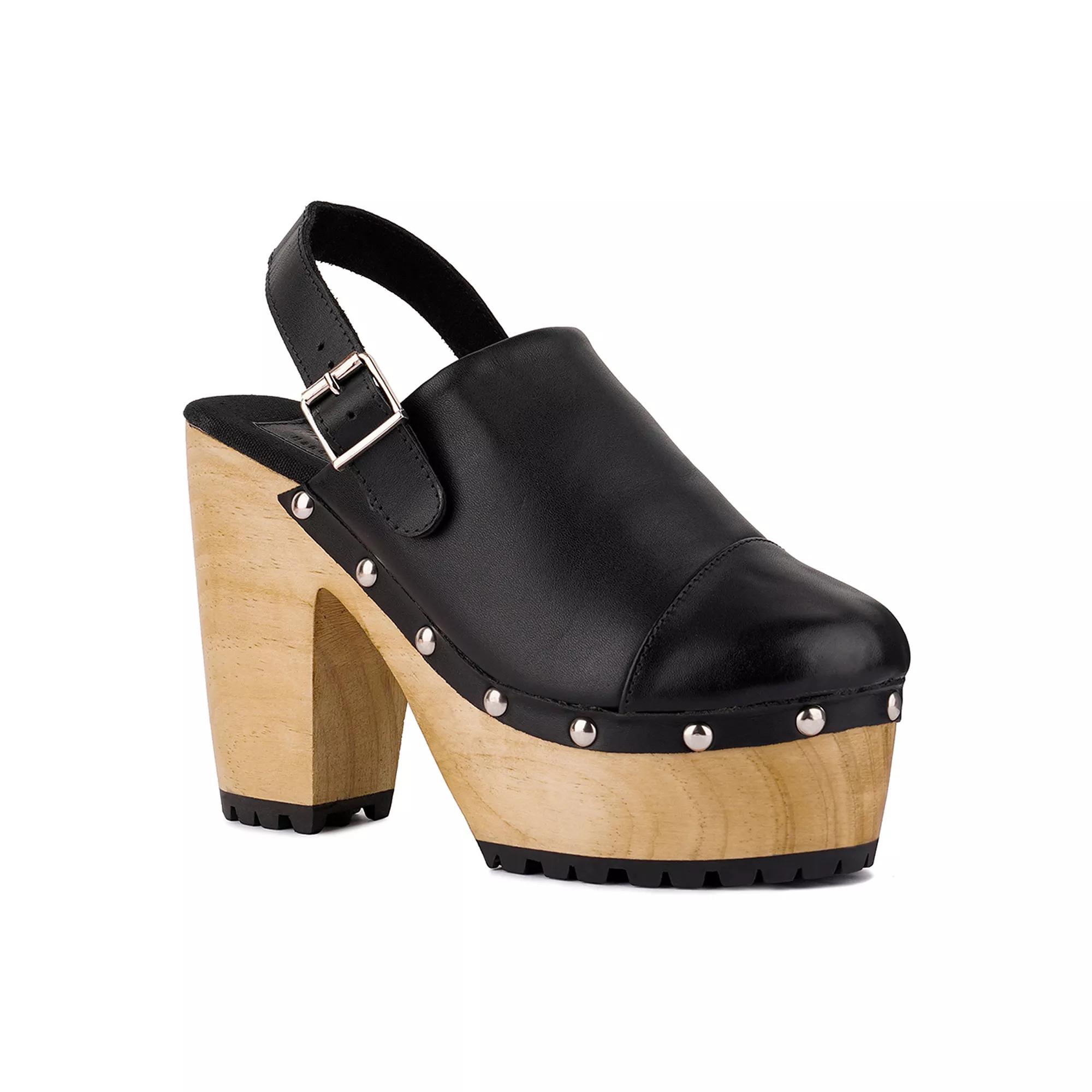 Rag & Co Alona Women's Slingback Platform Clogs, Size: 7, Black Product Image