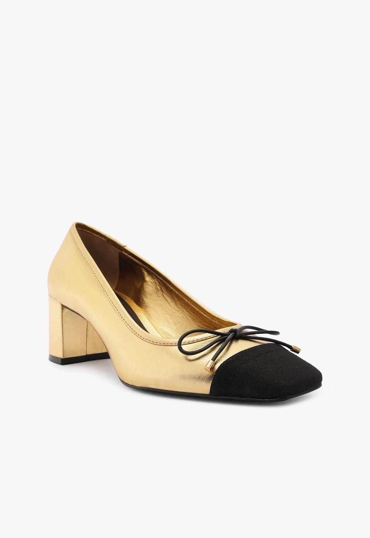 Arissa Block Metallic Leather Pump Product Image