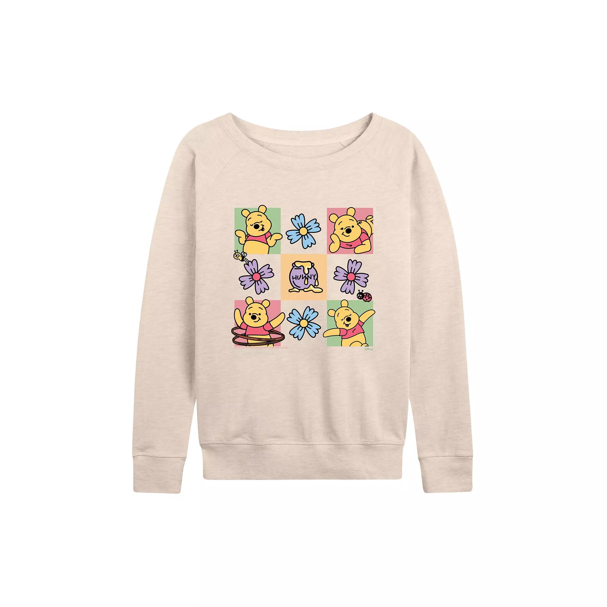 Disney's Winnie the Pooh Women's Grid French Terry Long Sleeve Tee, Girl's,  Product Image