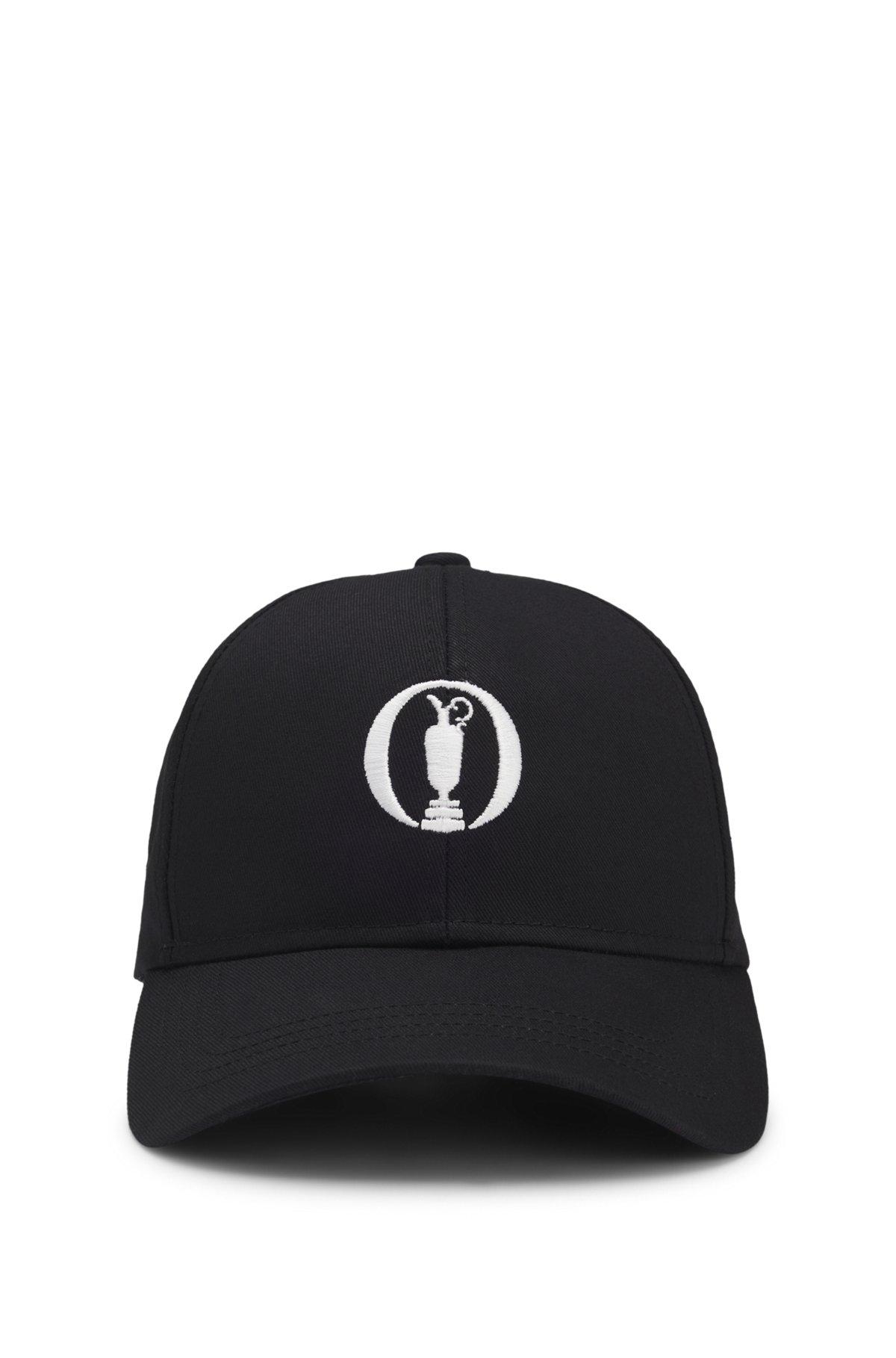BOSS - The Open trophy-embroidered cap in cotton twill - Black Product Image