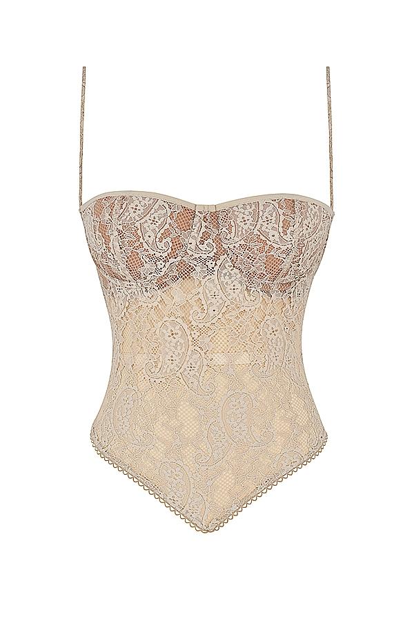 Fernanda  cream paisley lace top - sale Product Image