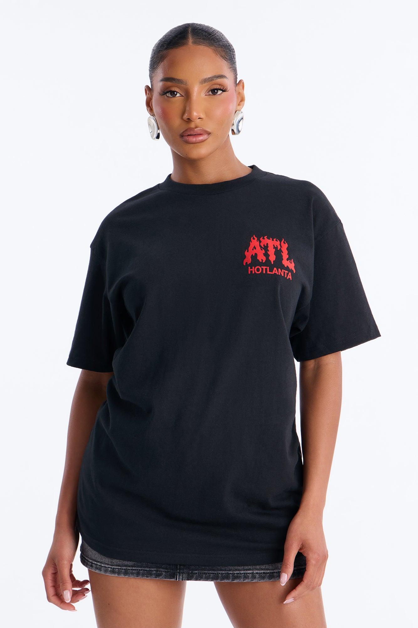 Hotlanta Front And Back Graphic Tee - Black Female Product Image