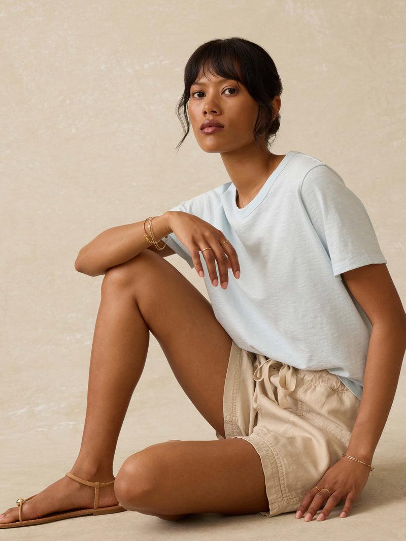 Sunwashed Regenerative Cotton Essential Tee - Sky Product Image
