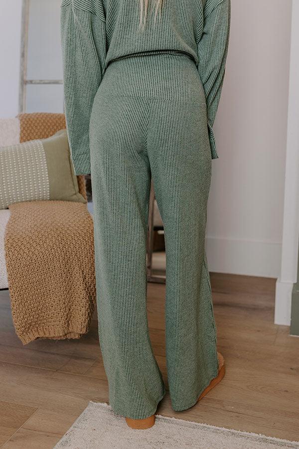 Fireside Comfort High Waist Ribbed Pants Product Image