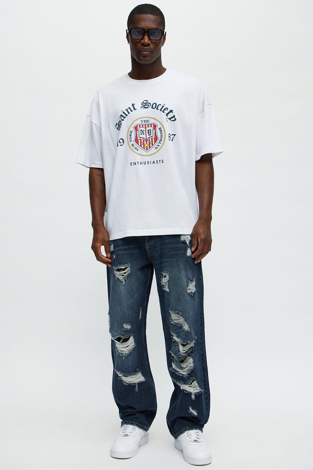 Saint Society 1987 Oversized Short Sleeve Tee - White Male Product Image