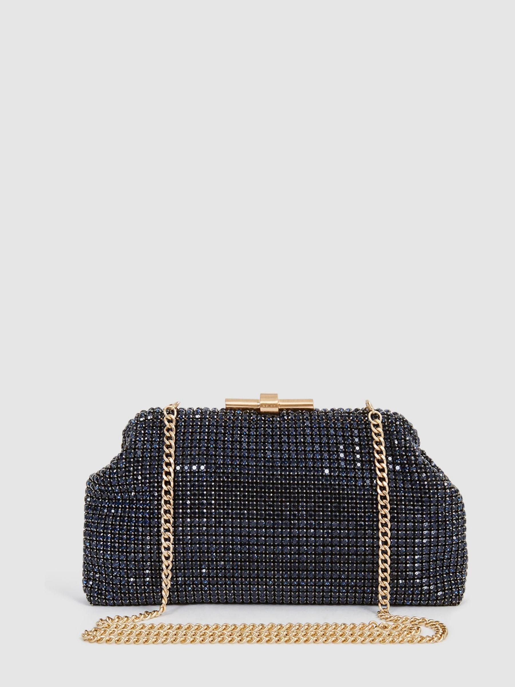 Embellished Clutch Bag in Navy Product Image