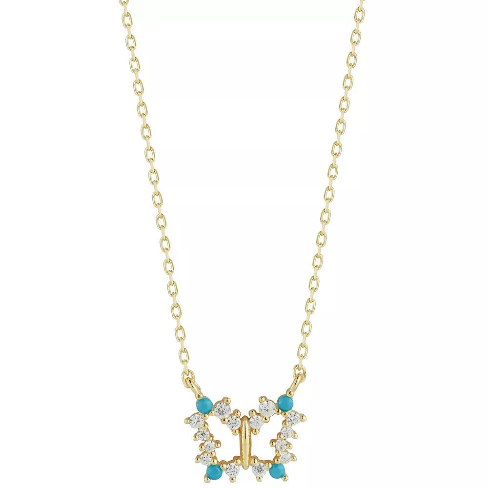 Sunkissed Sterling Cubic Zirconia Butterfly Pendant Necklace, Women's,  Product Image
