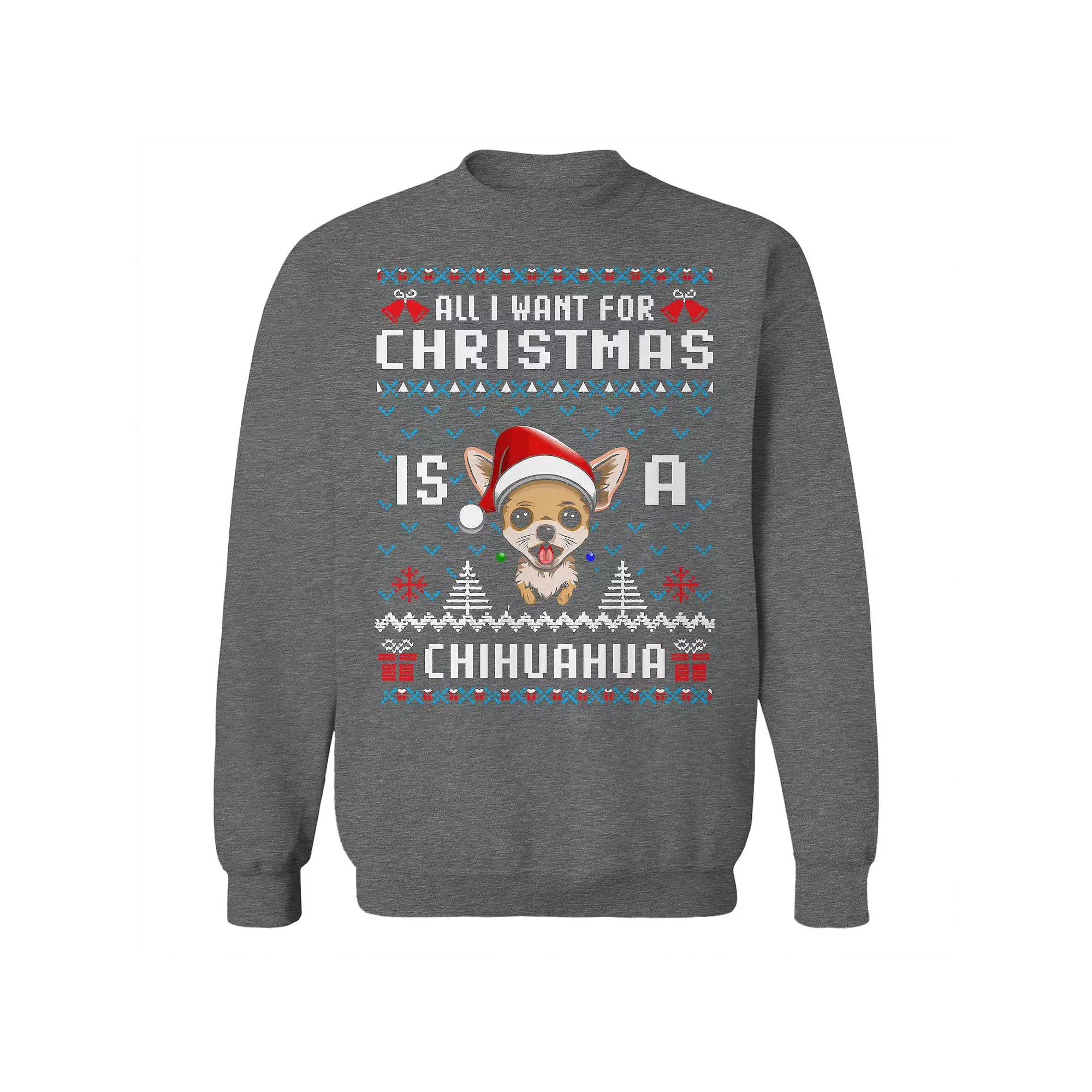 Men's Ugly Christmas Sweater Chihuahua Graphic Sweatshirt, Adult Unisex,  Product Image