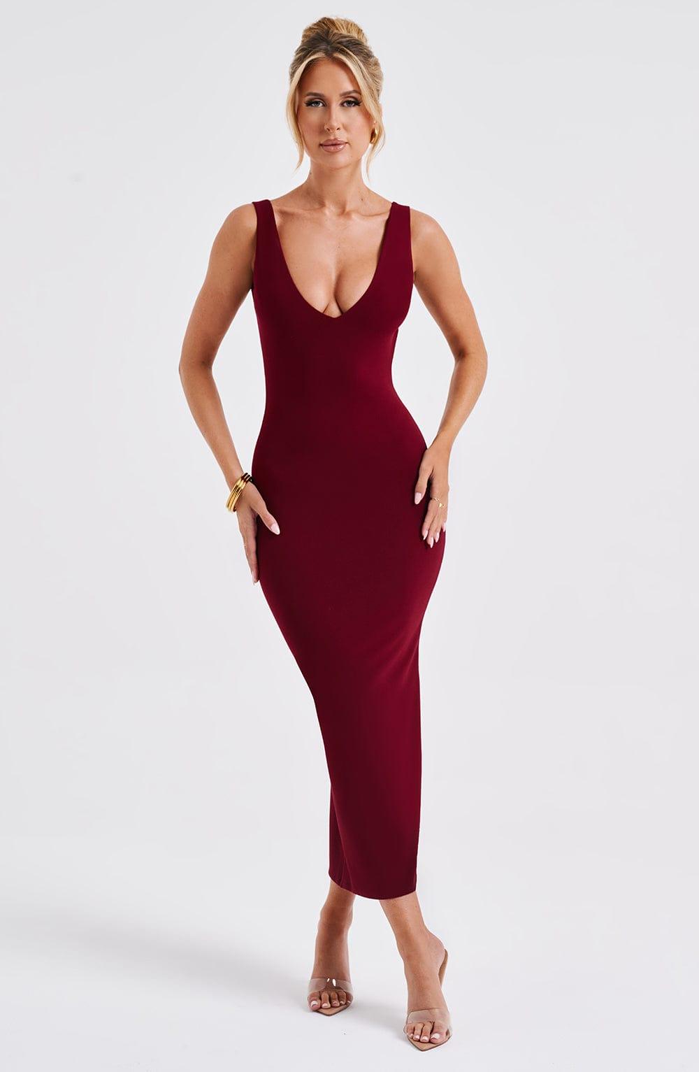 Lucinda Midi Dress - Burgundy Product Image