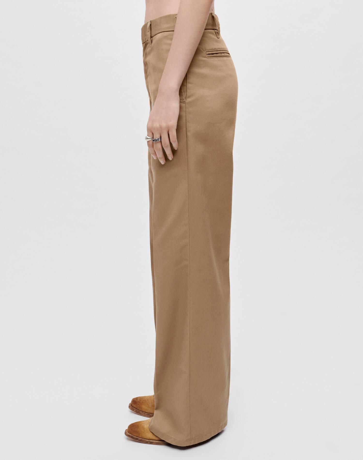 Super Wide Leg Trouser - Khaki Product Image