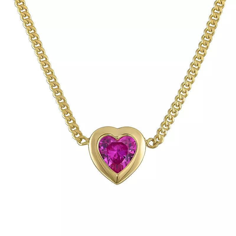 Designs by Gioelli 14k Gold Over Sterling Silver Gemstone Curb Chain Necklace, Womens, Purple Product Image