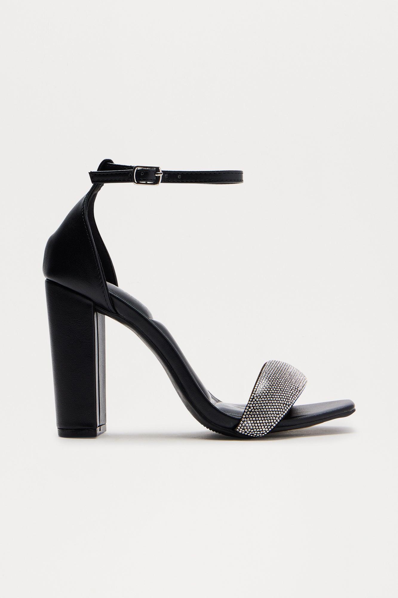 Lorris Rhinestone Heels - Black Product Image