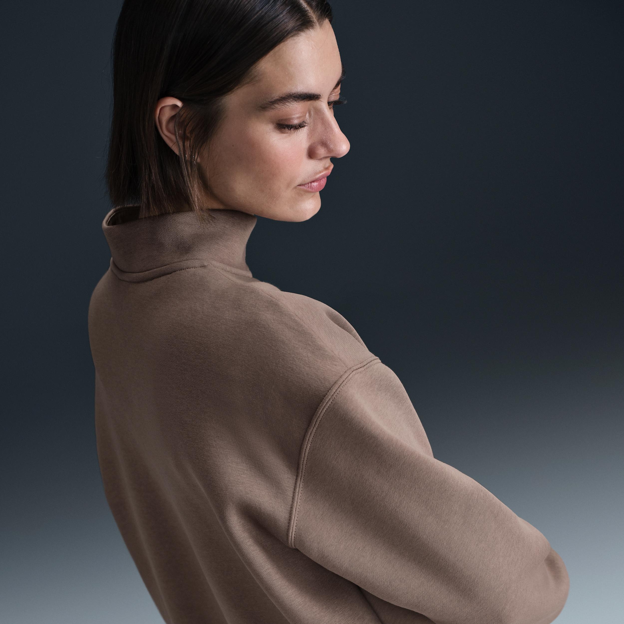 Womens Nike Sportswear Phoenix Fleece Oversized 1/4-Zip Long Sweatshirt | HJ0931-063 Product Image